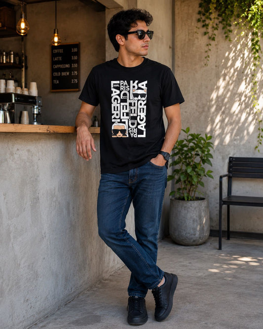 KARL LAGERFELD CAMISETA NEGRA M